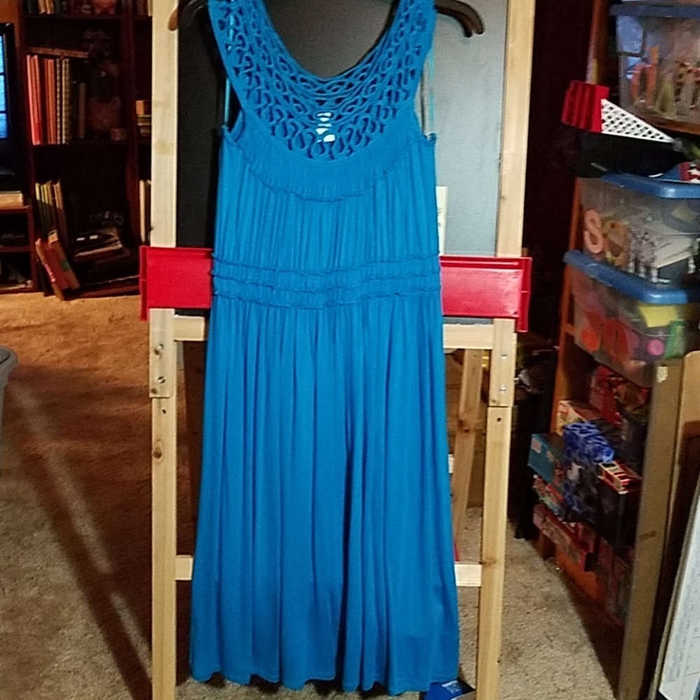 SANGRIA Small Royal Blue Gathered Dress